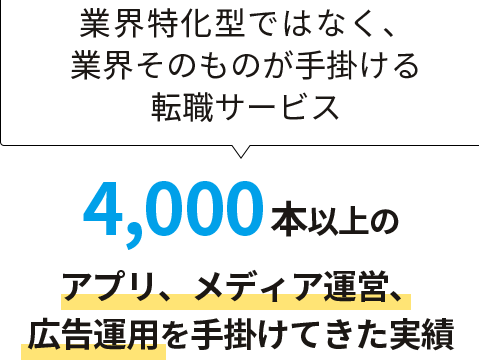 業界特化型ではなく、業界そのものが手掛ける転職サービス